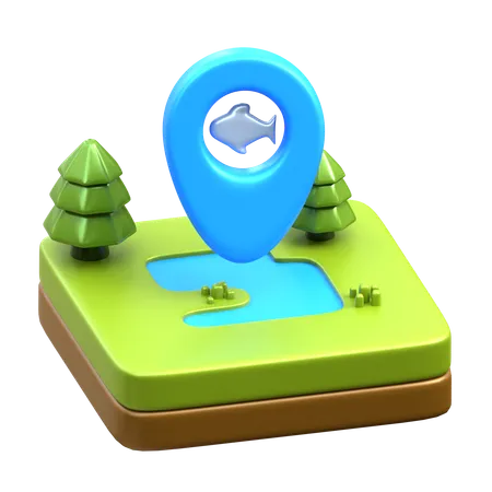 Local de pesca  3D Icon