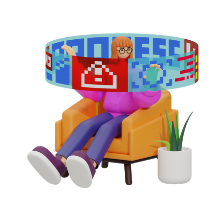 Arte do local de trabalho VR  3D Illustration