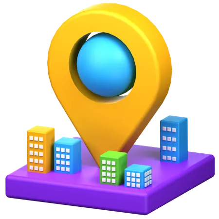 Localização  3D Icon