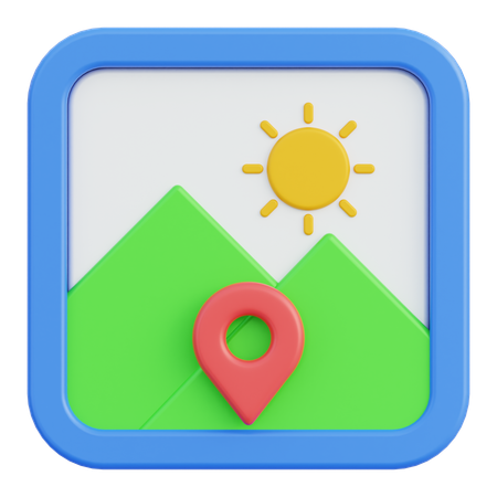 Localização  3D Icon