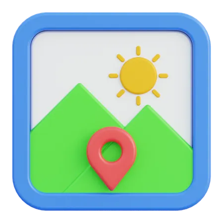 Localização  3D Icon