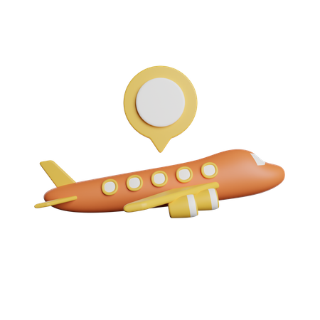 Localização do avião  3D Icon