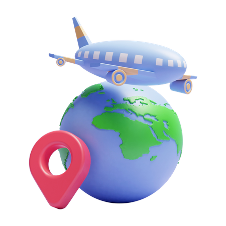 Localização do avião  3D Icon