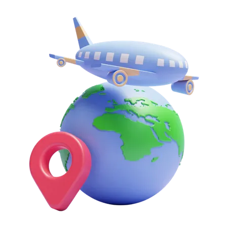 Localização do avião  3D Icon