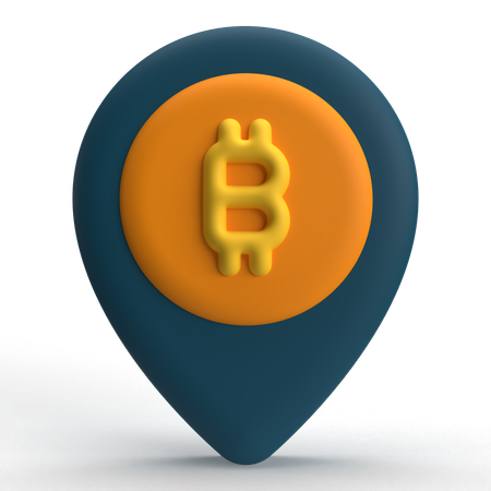 Localização do bitcoin  3D Icon