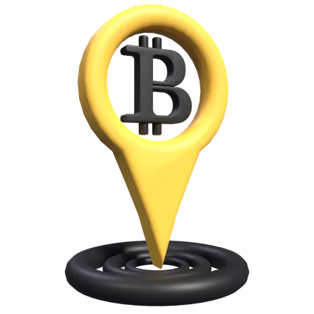 Localização do bitcoin  3D Icon
