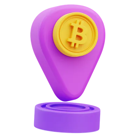 Localização do bitcoin  3D Icon