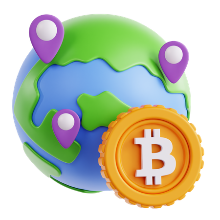 Localização do bitcoin  3D Icon