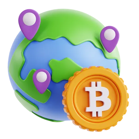 Localização do bitcoin  3D Icon