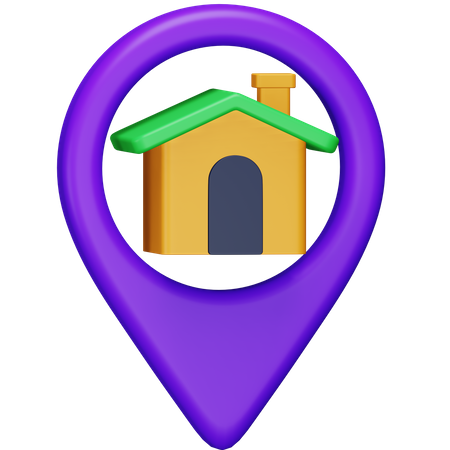 Localização residencial  3D Icon