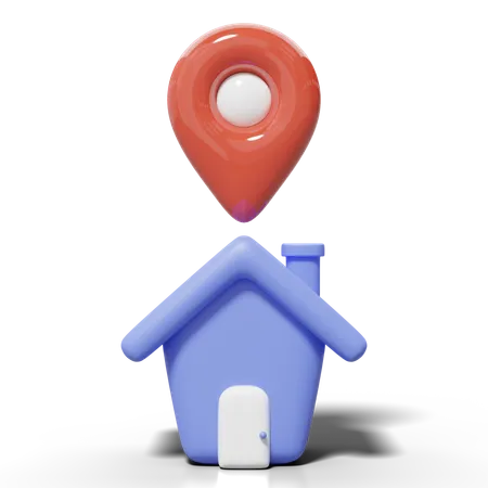 Casa Azul 3 D Pino De Localizacao Icone De Bolha Branca Navegador GPS Vermelho Verificando Pontos Flutuando Em Casa Fofa Investimento Empresarial Conceito Imobiliario Estilo Minimo Do Icone Dos Desenhos Animados Ilustracao De Renderizacao 3 D 3D Icon