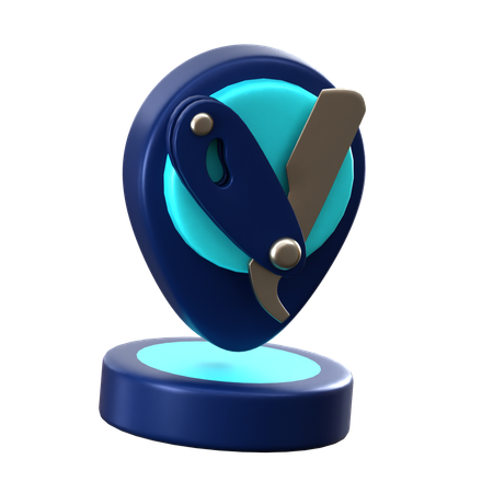 Localização da barbearia  3D Icon