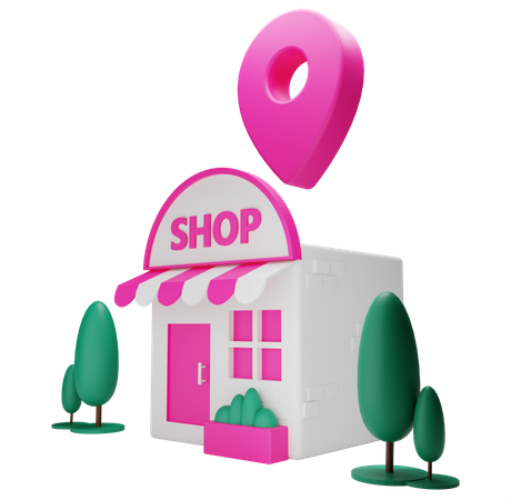 Localização da loja  3D Icon