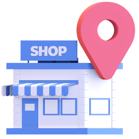 Localização da loja  3D Icon