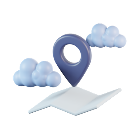 Localização na nuvem  3D Icon