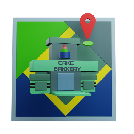 Localização da padaria do bolo  3D Icon