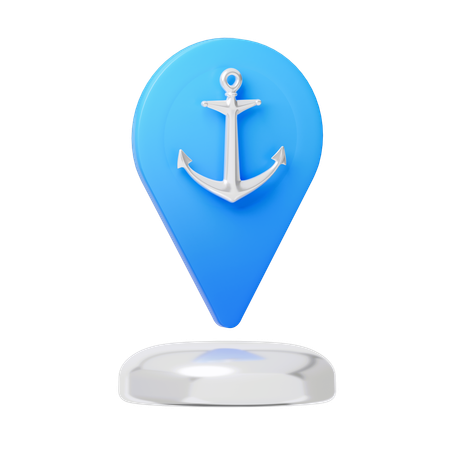 Localização do porto  3D Icon