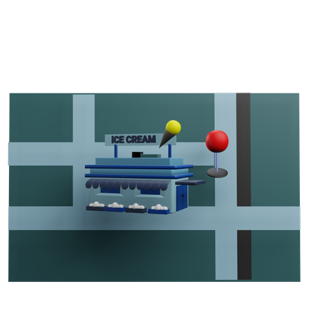 Localização da sorveteria  3D Icon