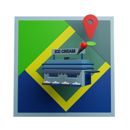 Localização da sorveteria  3D Icon