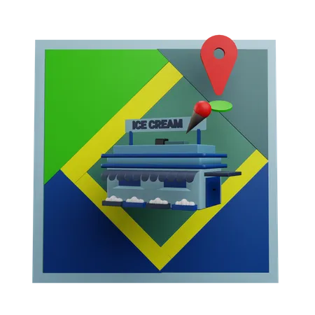 Localização da sorveteria  3D Icon