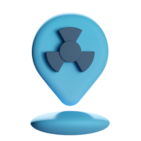 Pino de localização de radiação  3D Icon