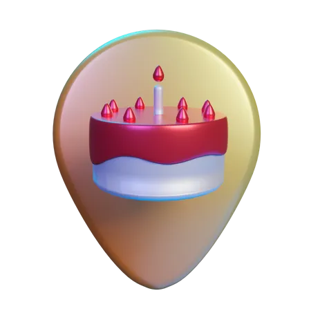 Localização do bolo de aniversário  3D Illustration
