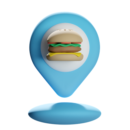Pin de localização de hambúrguer  3D Icon