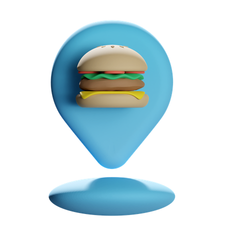Pin de localização de hambúrguer  3D Icon