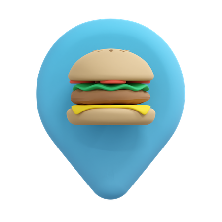 Pin de localização de hambúrguer  3D Icon
