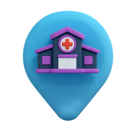 Pino de localização do hospital  3D Icon