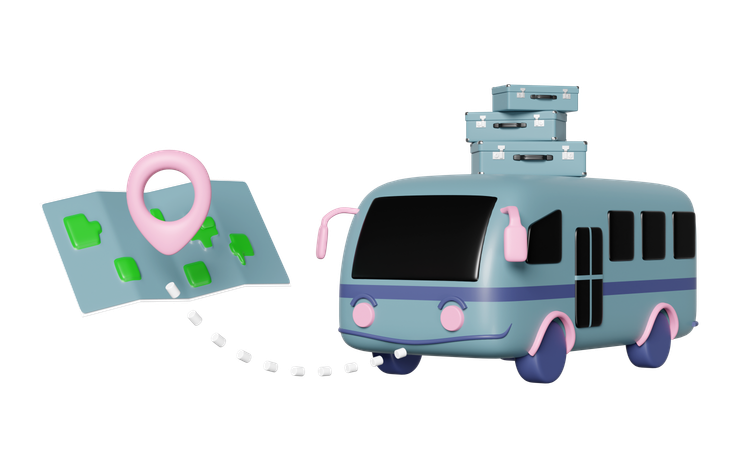 Localização do ônibus turístico  3D Icon