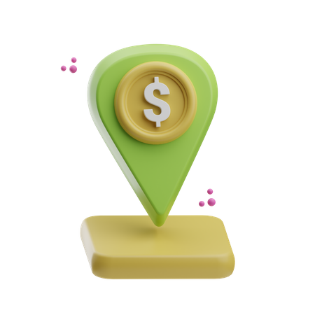 Localização do dólar  3D Icon