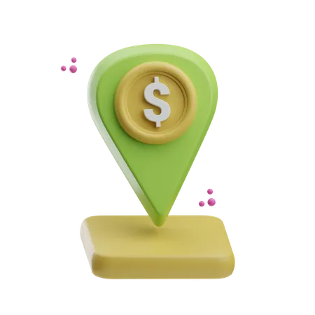 Localização do dólar  3D Icon