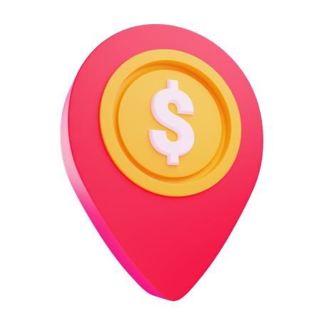 Localização do dólar  3D Icon