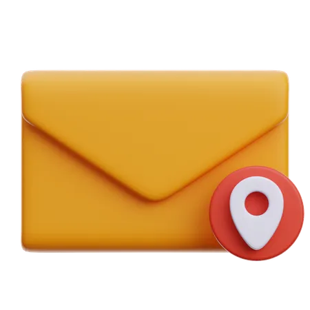 E-mail de localização  3D Icon