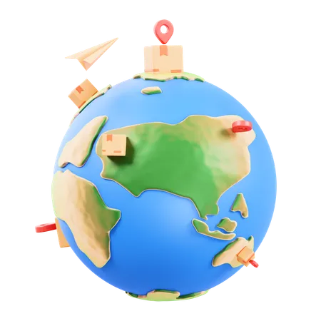 Localização global  3D Icon