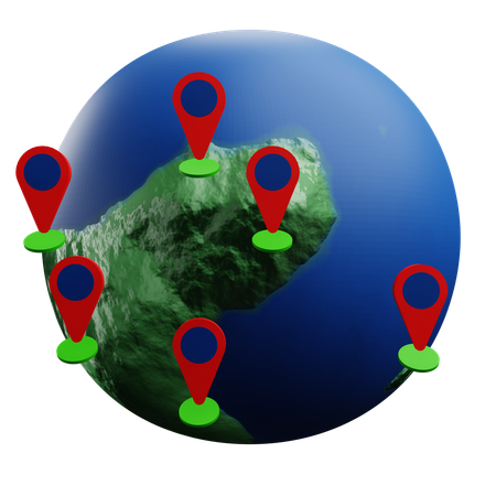 Localização global  3D Icon