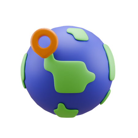 Localização global  3D Icon