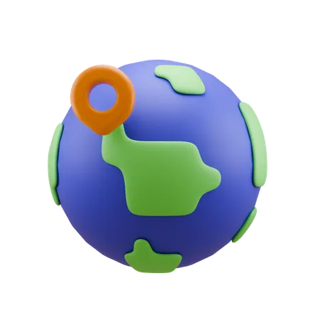 Localização global  3D Icon