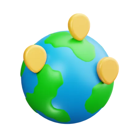 Localização global  3D Icon