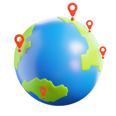 Localização global  3D Icon