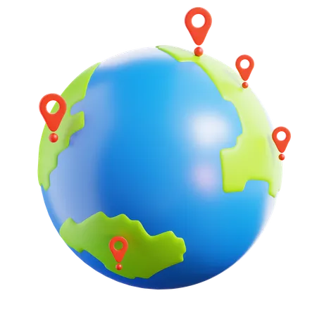 Localização global  3D Icon