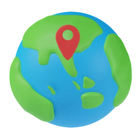 Localização global  3D Icon