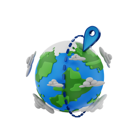 Localização global  3D Icon