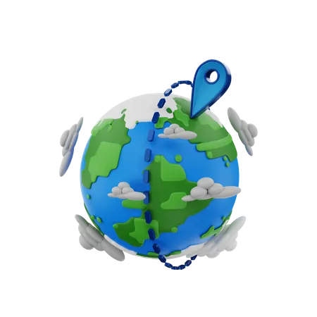 Localização global  3D Icon