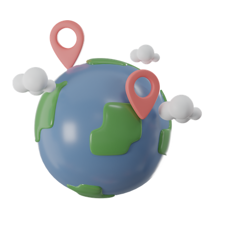 Localização global  3D Icon