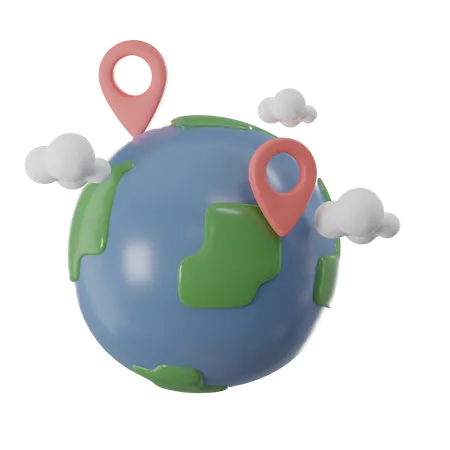 Localização global  3D Icon