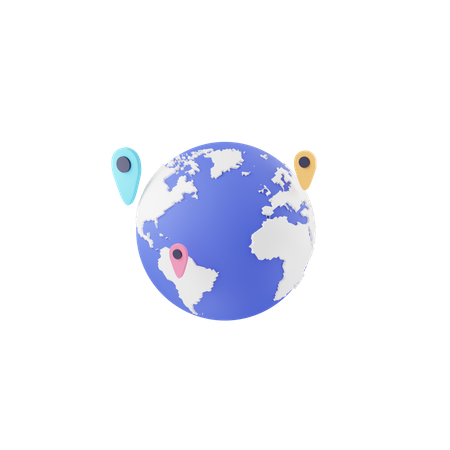 Localização do globo  3D Icon