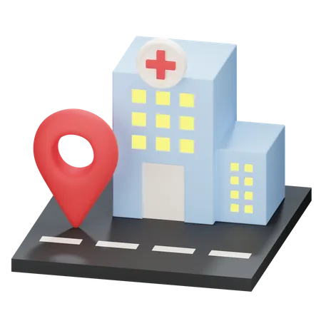 Localização do hospital  3D Illustration