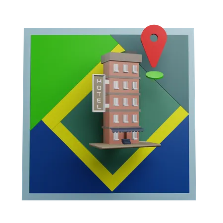 Localização do hotel  3D Icon